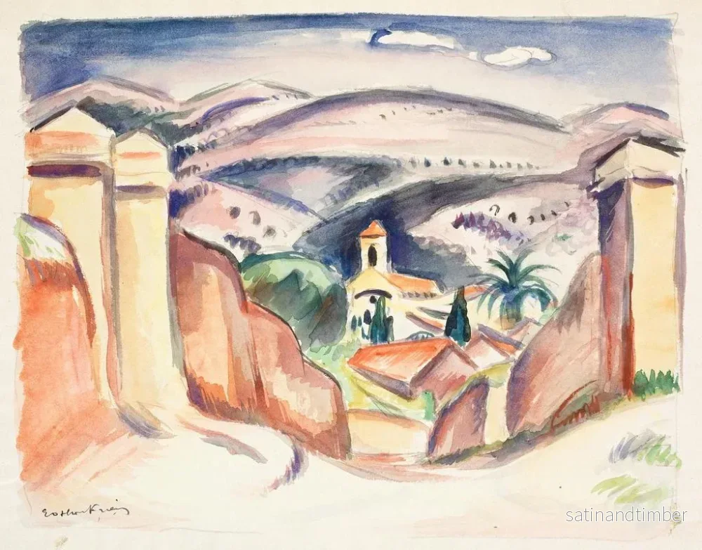 Reproduktion av målningen L'entrée de Cassis, aussi appelée le Cloître de Cassis - Émile Othon Friesz - Bild 2