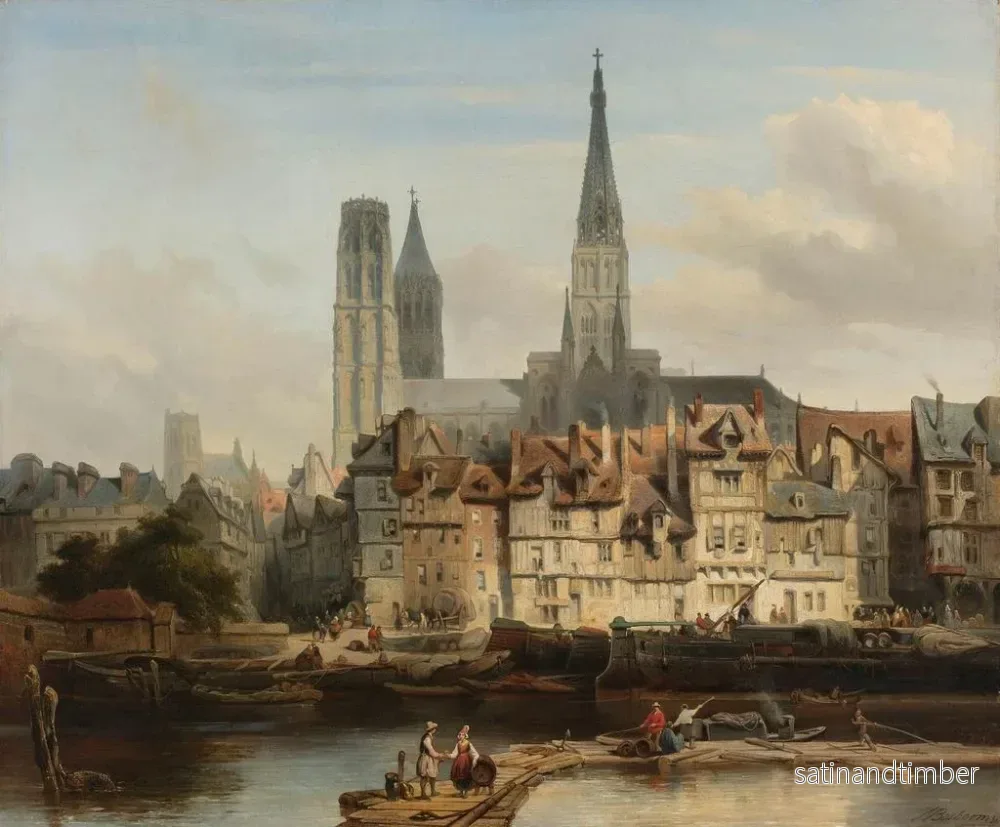 Reproduktion av målningen Le quai de Paris à Rouen - Johannes Bosboom - Bild 2