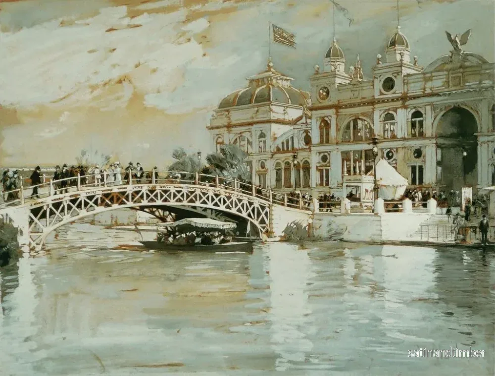 Reproduktion av målningen Exposition colombienne de Chicago - Childe Hassam - Bild 2
