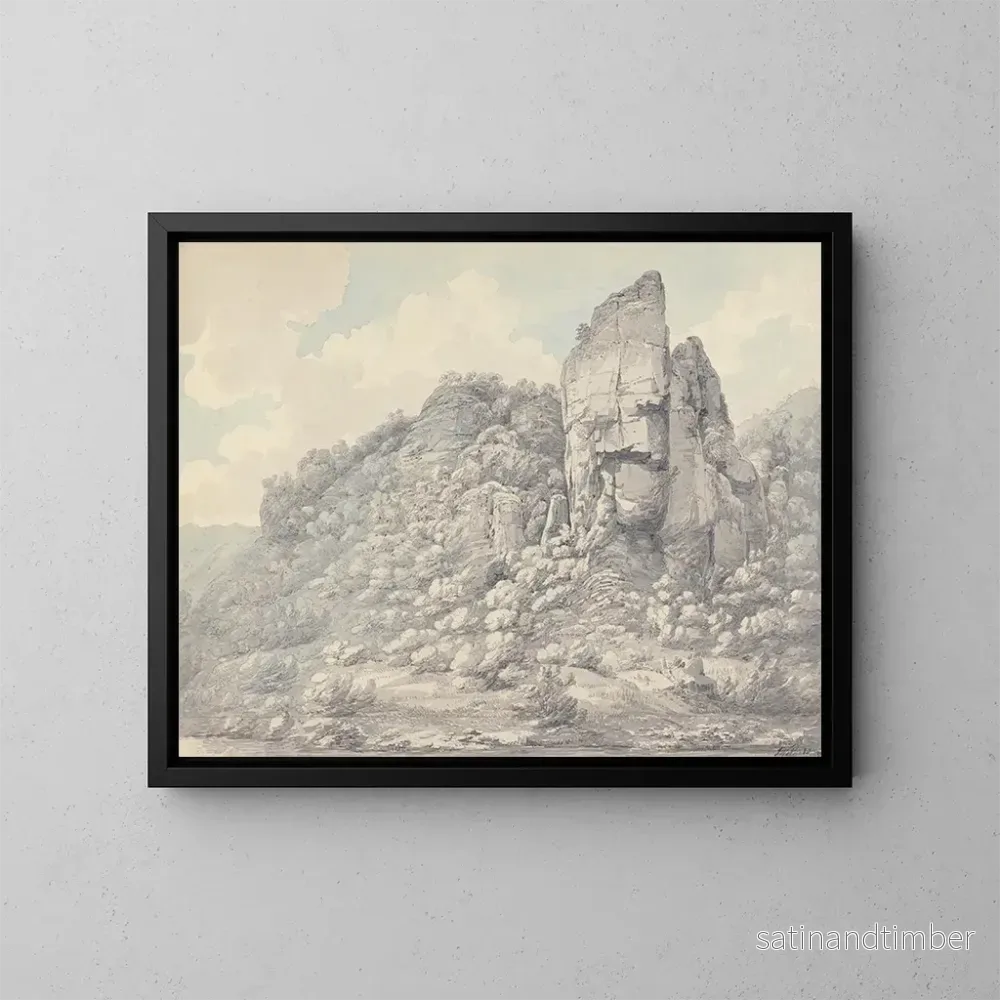Reproduktion av målningen Rochers dans le Derbyshire - John Webber