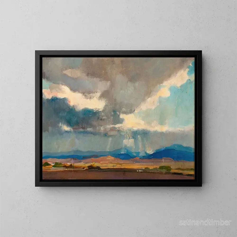 Reproduktion av målningen Tempête sur un paysage occidental - Oliver Dennett Grover