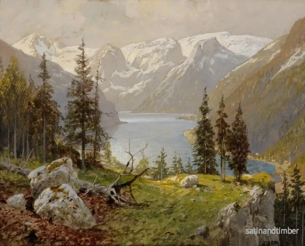 Reproduktion av målningen av sjön Hallstätter - Georg Janny - Bild 2