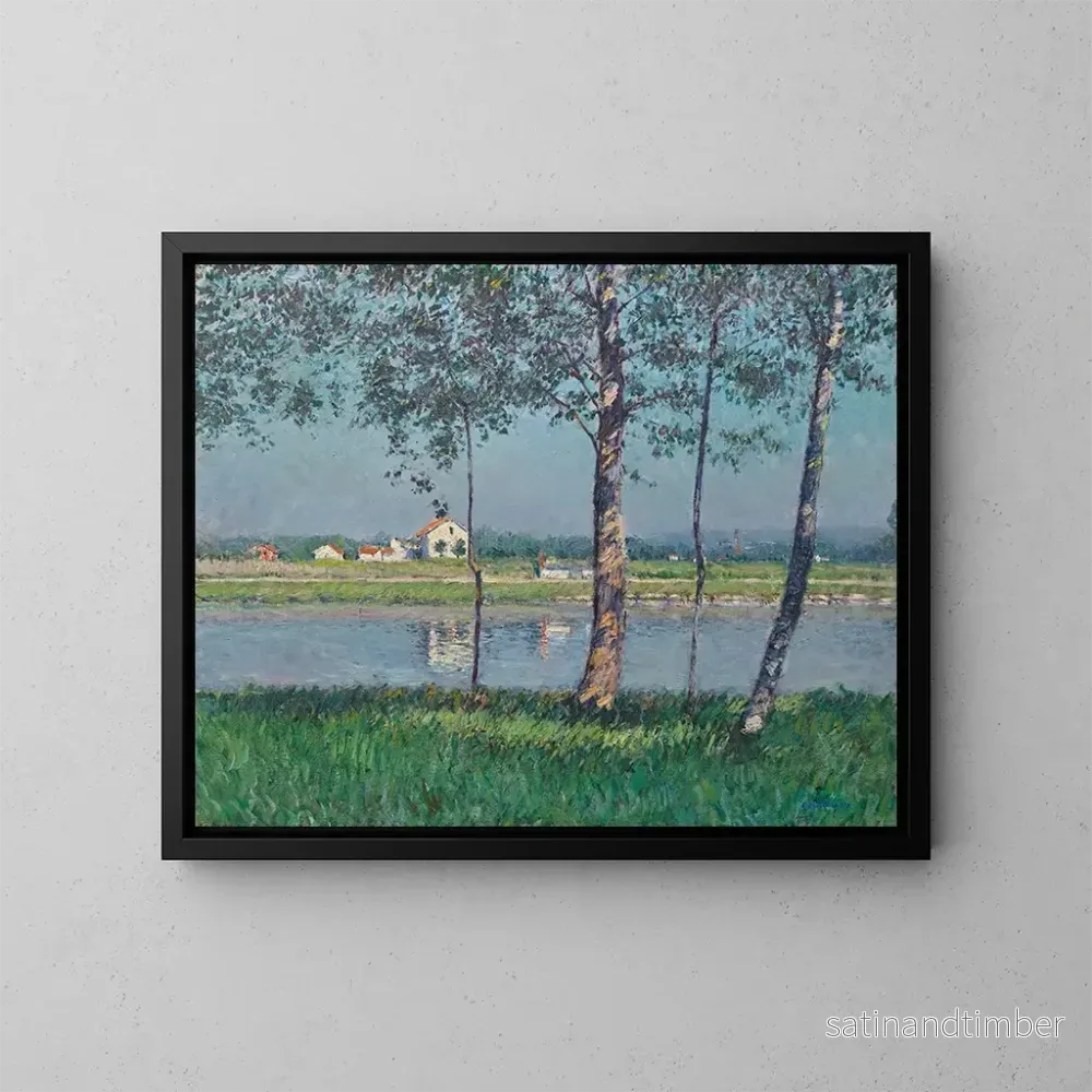 Reproduktion av målningen Rive de la Seine à Petit-Gennevilliers – Gustave Caillebotte Reproduktion av målningen Rive de la Seine à Petit-Gennevilliers – Gustave Caillebotte