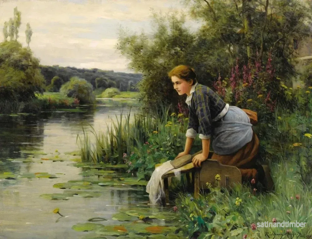 Reproduktion av målningen Laveuse vid vattnet - Daniel Ridgway Knight - Bild 2
