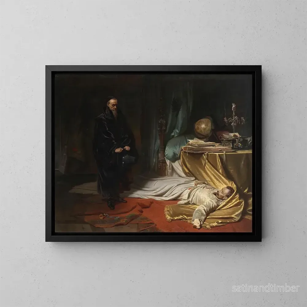 Reproduktion av målningen Seni framför Wallensteins kropp - Karl Theodor von Piloty