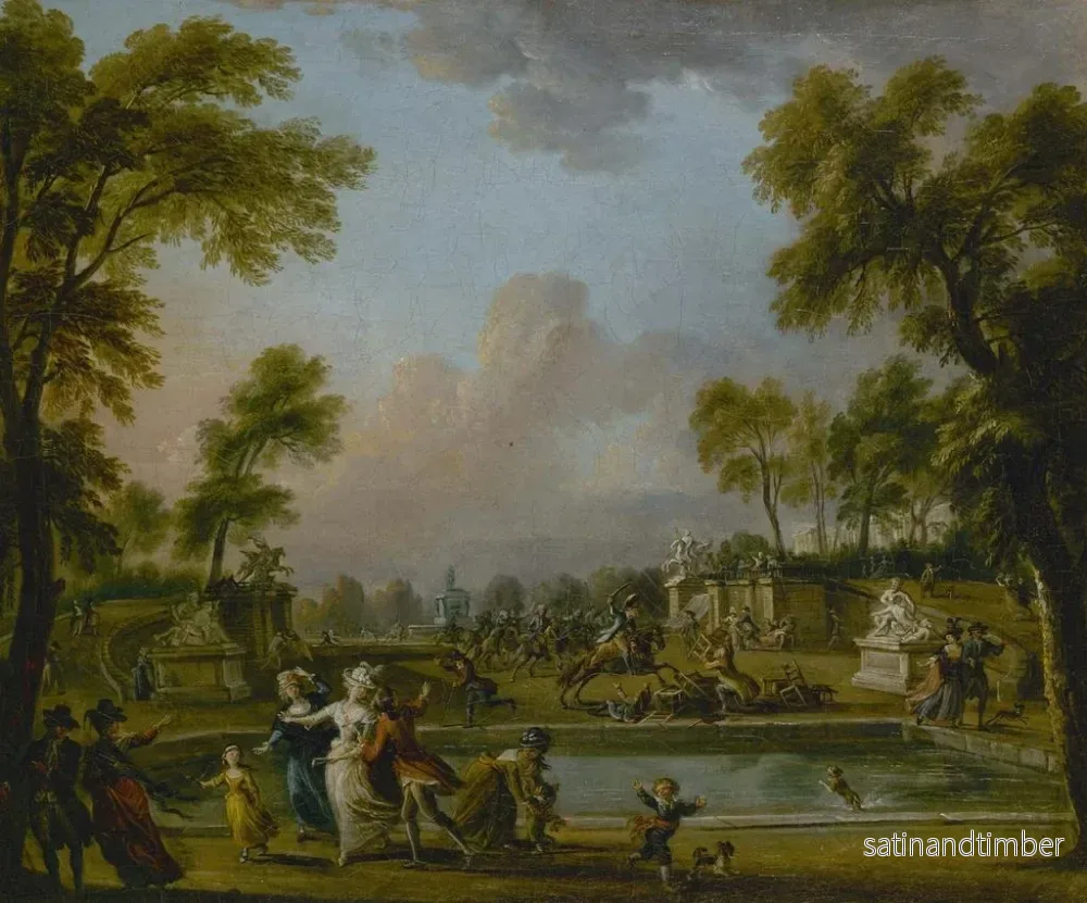Reproduktion av målningen La charge du prince de Lambesc dans le jardin des Tuileries, le 12 juillet 1789 - Jean-Baptiste Lallemand - Bild 2