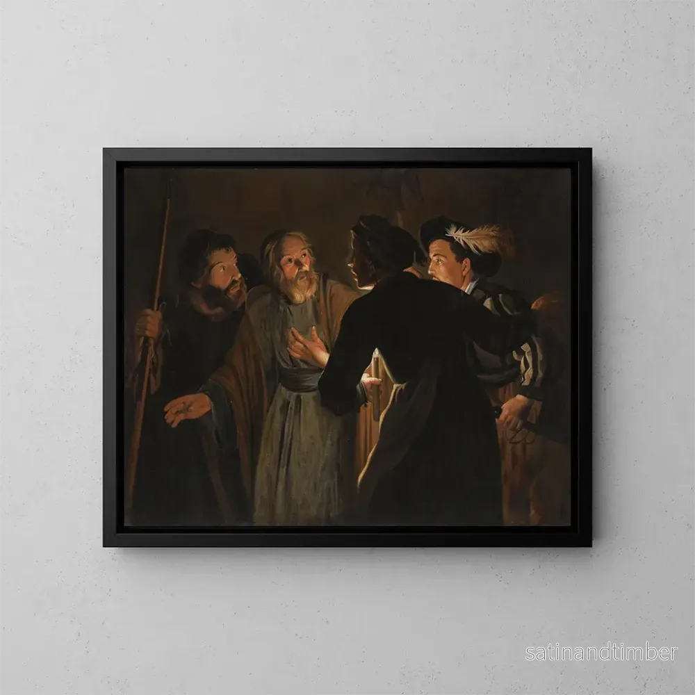 Reproduktion av målningen Le reniement de saint Pierre - Ecole de Gerard Seghers