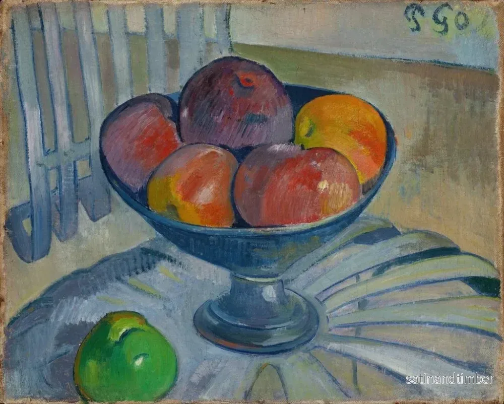 Reproduktion av målningen av fruktfat på en trädgårdsstol - Paul Gauguin - Bild 2