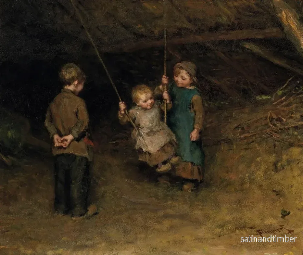 Reproduktion av målningen Le balancement - Bernardus Johannes Blommers - Bild 2