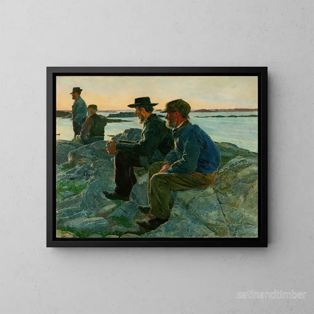 Reproduktion av målningen Sur les rochers Fiskebäckskil – Carl Wilhelmson Reproduktion av målningen Sur les rochers Fiskebäckskil – Carl Wilhelmson