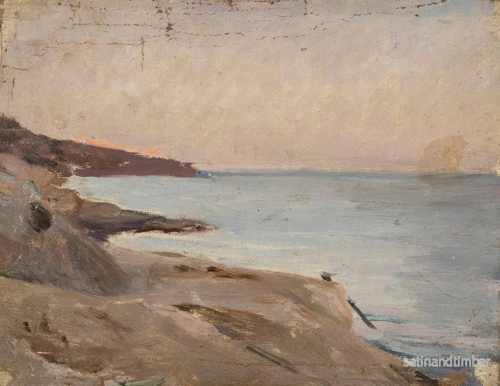 Reproduktion av målningen Landskapsmålning med marin motiv i Yalta, från resan till Krim - Jan Cybis - Bild 2
