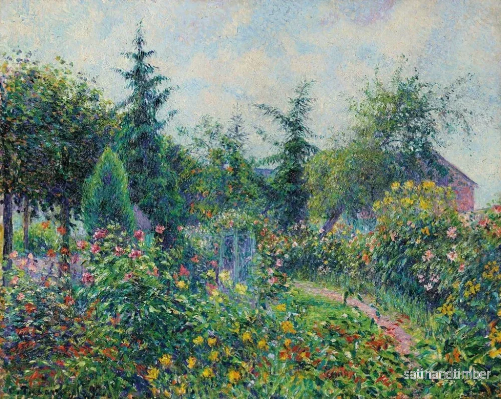 Reproduktion av målningen av trädgård och hönshus i Les Damps - Camille Pissarro - Bild 2