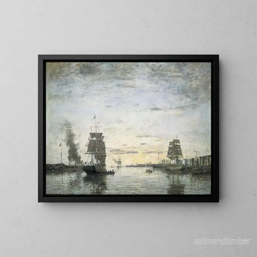 Reproduktion av målningen Entrée du port, Le Havre - Eugène Boudin