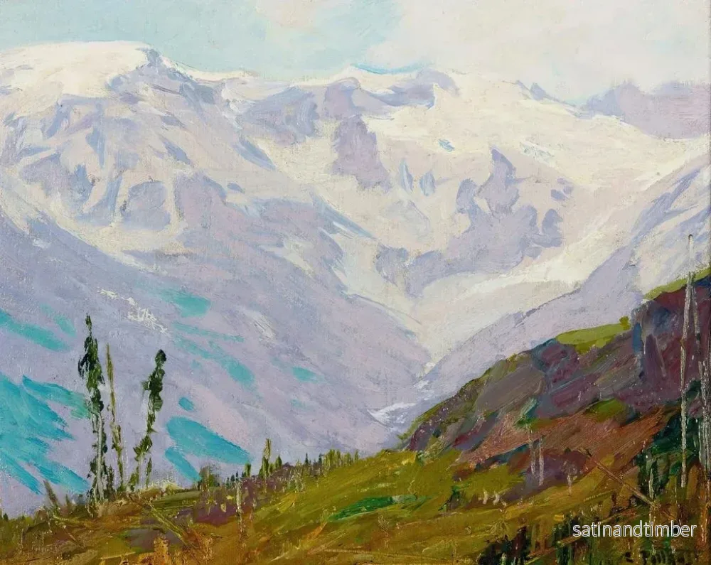 Reproduktion av målningen Les Rocheuses canadiennes - Edward Henry Potthast - Bild 2
