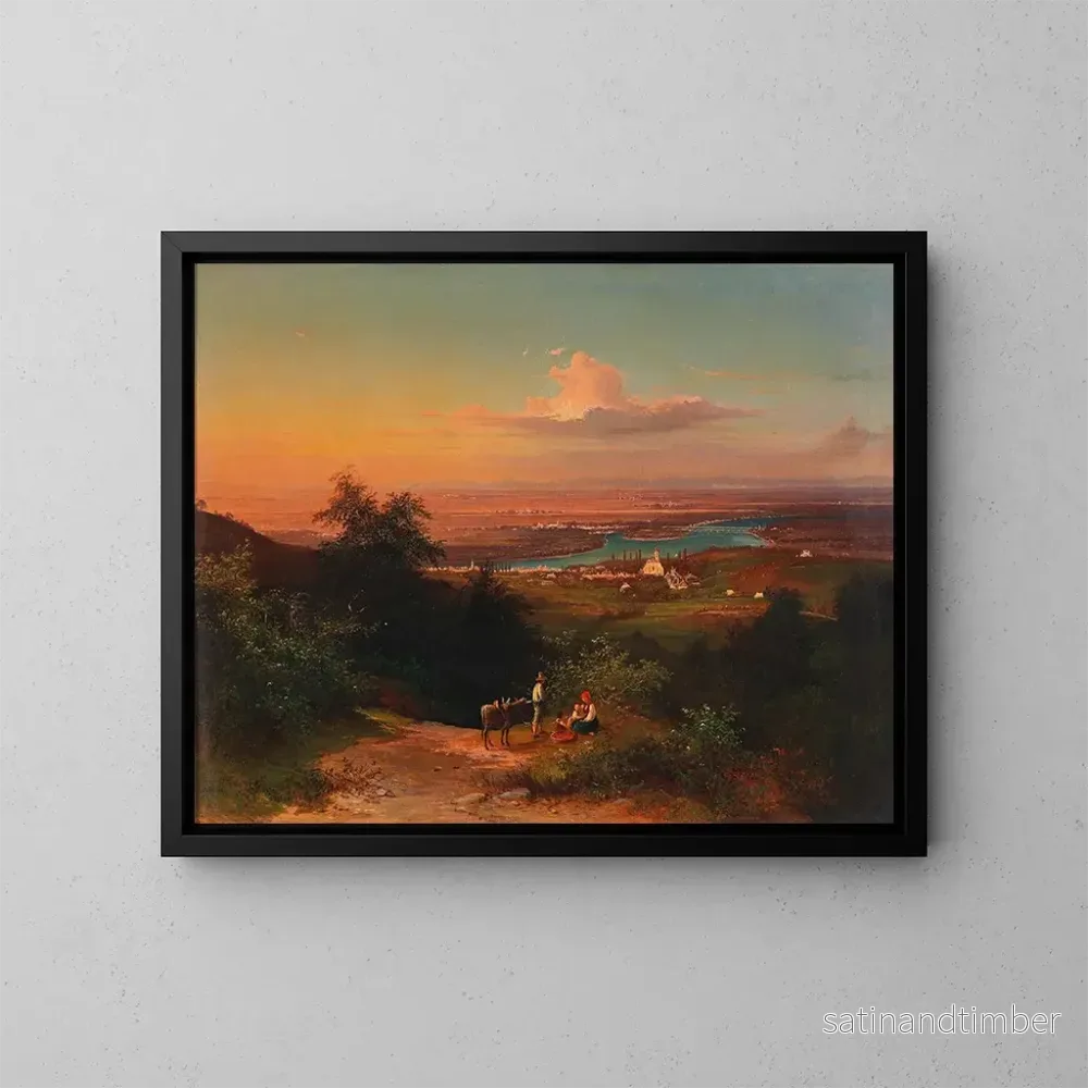 Reproduktion av målningen Vue sur Nussdorf - Josef Schwemminger