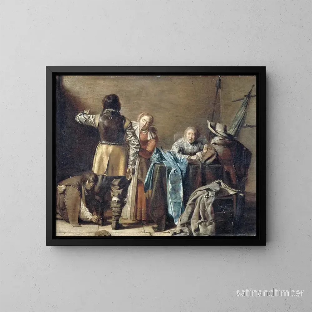 Reproduktion av målningen av inomhusmiljön i vakthuset - Pieter Codde