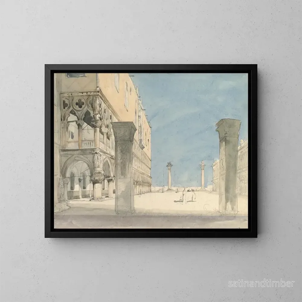 Reproduktion av målningen Vue de la Piazzetta de San Marco à Venise - Wilhelm Gail