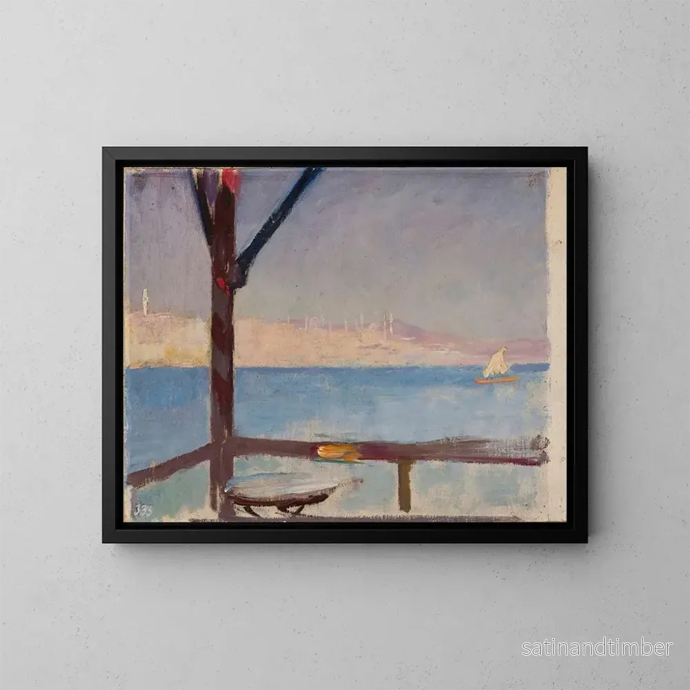 Reproduktion av målningen Vue de Constantinople depuis le navire lors du voyage à Constantinople - Jan Cybis
