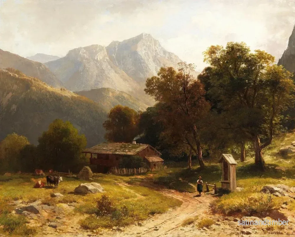 Reproduktion av målningen Idylle alpine estivale - Ludwig Gebhardt - Bild 2