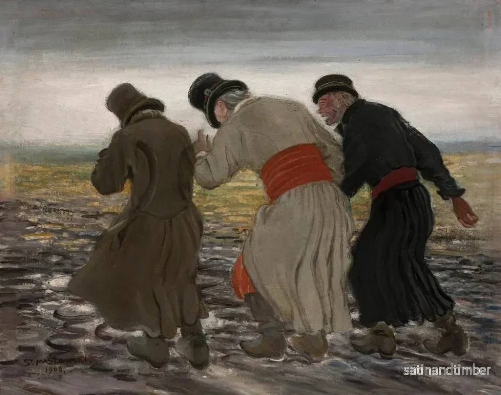 Reproduktion av målningen av berusade bönder - Stanisław Masłowski - Bild 2