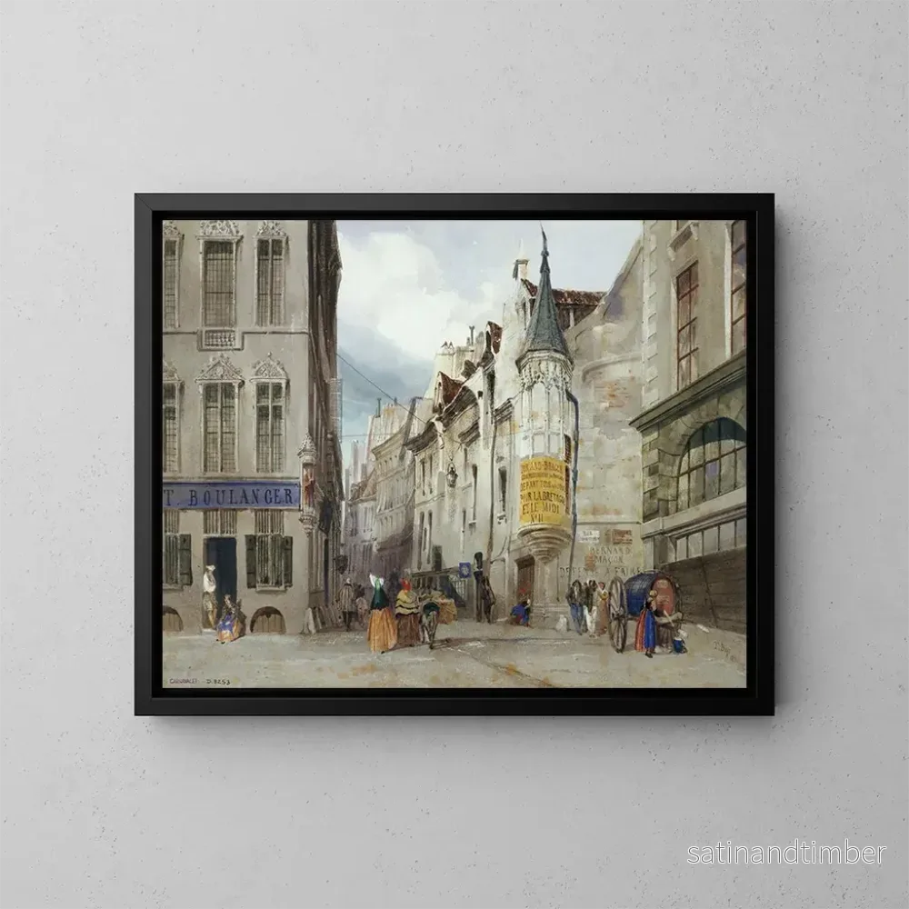 Reproduktion av målningen av Le carrefour des rues Bailleul et Jean Tison, nu 1er arrondissement de Paris - Thomas Shotter Boys