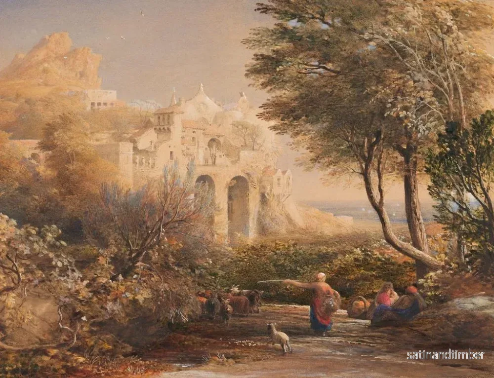 Reproduktion av målningen La Vocatella vid Chapel byggd av en eremit nära Corpo de Cava i närheten av Salerne och Neapel - Samuel Palmer - Bild 2