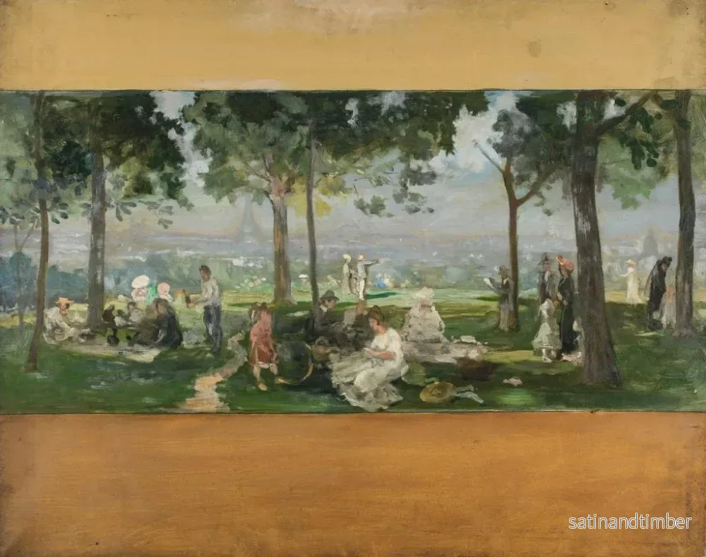 Reproduktion av målningen Vue de Paris depuis Vanves - Paul Léon Félix Schmitt - Bild 2