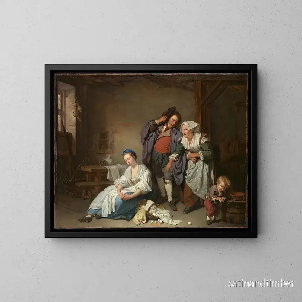 Reproduktion av målningen Ägg krossade - Jean-Baptiste Greuze