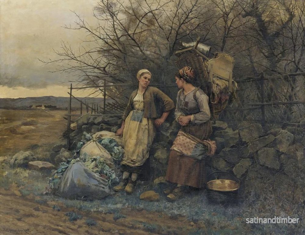 Reproduktion av målningen unga flickor i väntan - Daniel Ridgway Knight - Bild 2