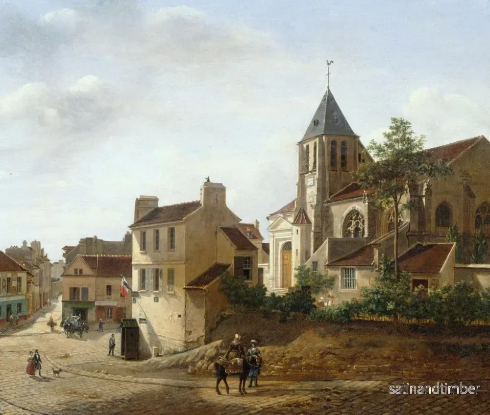 Reproduktion av målningen av utsikt över Saint-Germain-des-Prés-kyrkan - Étienne Bouhot - Bild 2