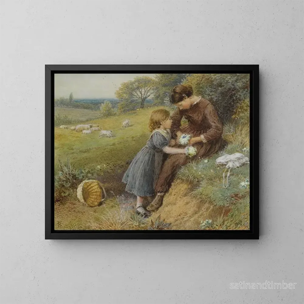 Reproduktion av målningen Primulor - Myles Birket Foster