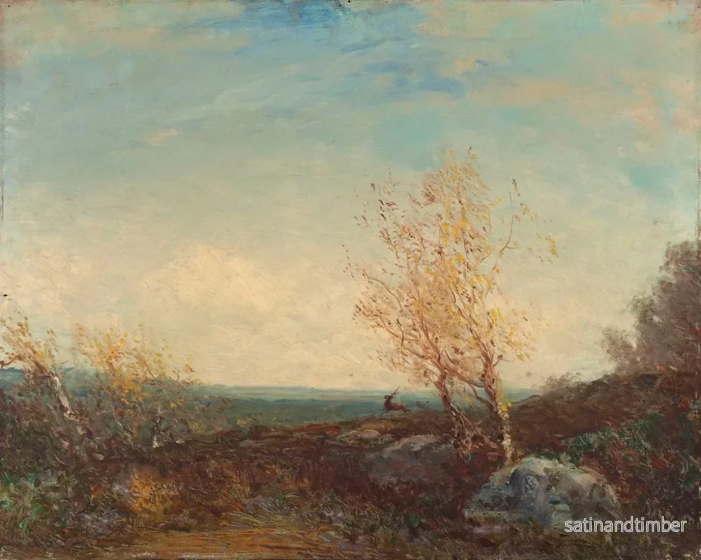 Reproduktion av målningen av Hjort i Fontainebleau-skogen - Félix Ziem - Bild 2