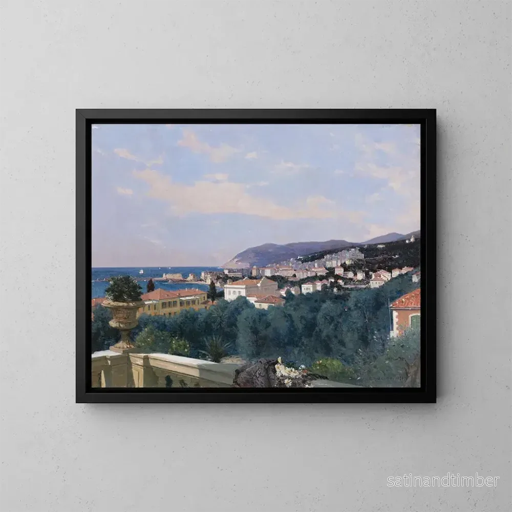 Reproduktion av målningen San Remo från terrassen av Louis Ormond 1878 – François Bocion Reproduktion av målningen San Remo från terrassen av Louis Ormond 1878 – François Bocion