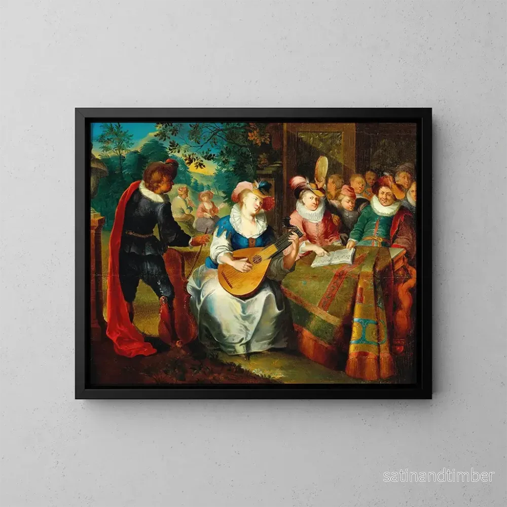 Reproduktion av målningen En musikförening på en terrass – Frans Xaver Hendrick Verbeeck Reproduktion av målningen En musikförening på en terrass – Frans Xaver Hendrick Verbeeck