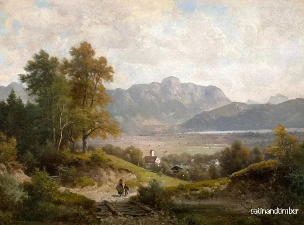Reproduktion av målningen Vue sur le lac de Kochel et le Jochberg - Ludwig Sckell - Bild 2