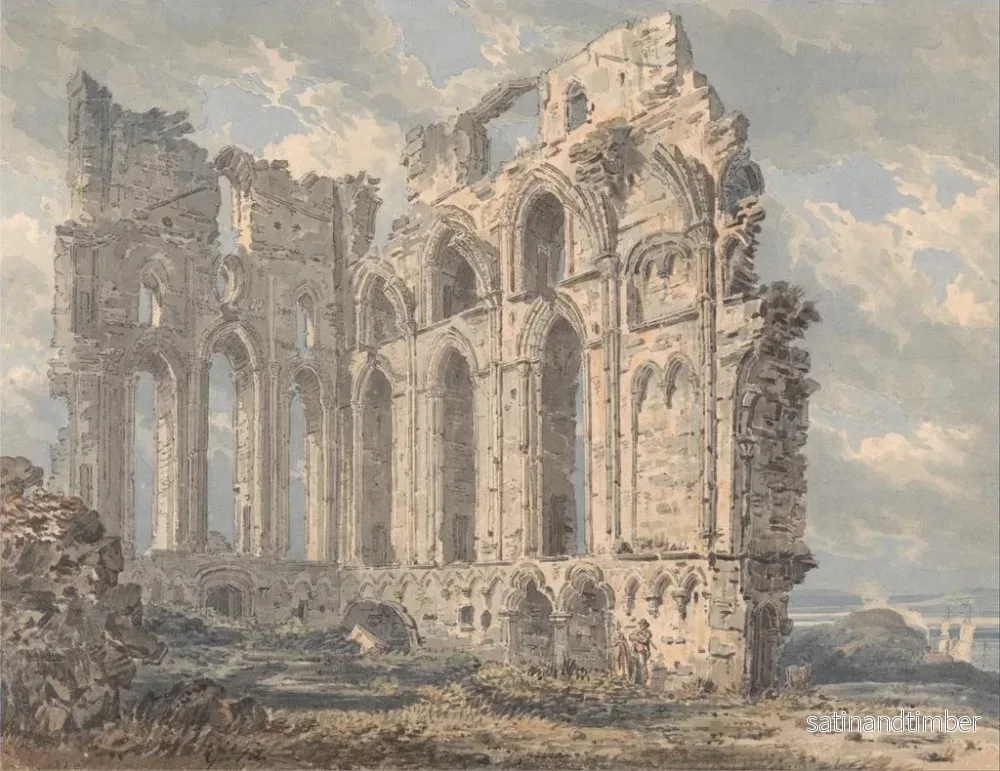 Reproduktion av målningen Prieuré de Tynemouth, Northumberland - Thomas Girtin - Bild 2