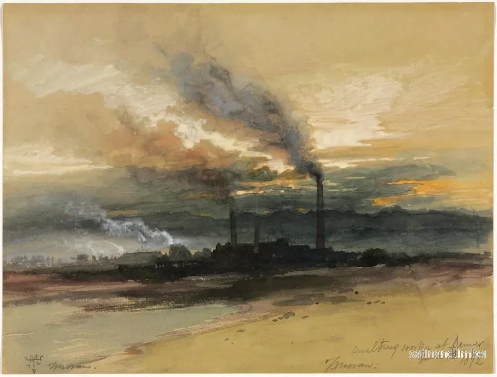 Reproduktion av målningen Fonderie i Denver - Thomas Moran - Bild 2