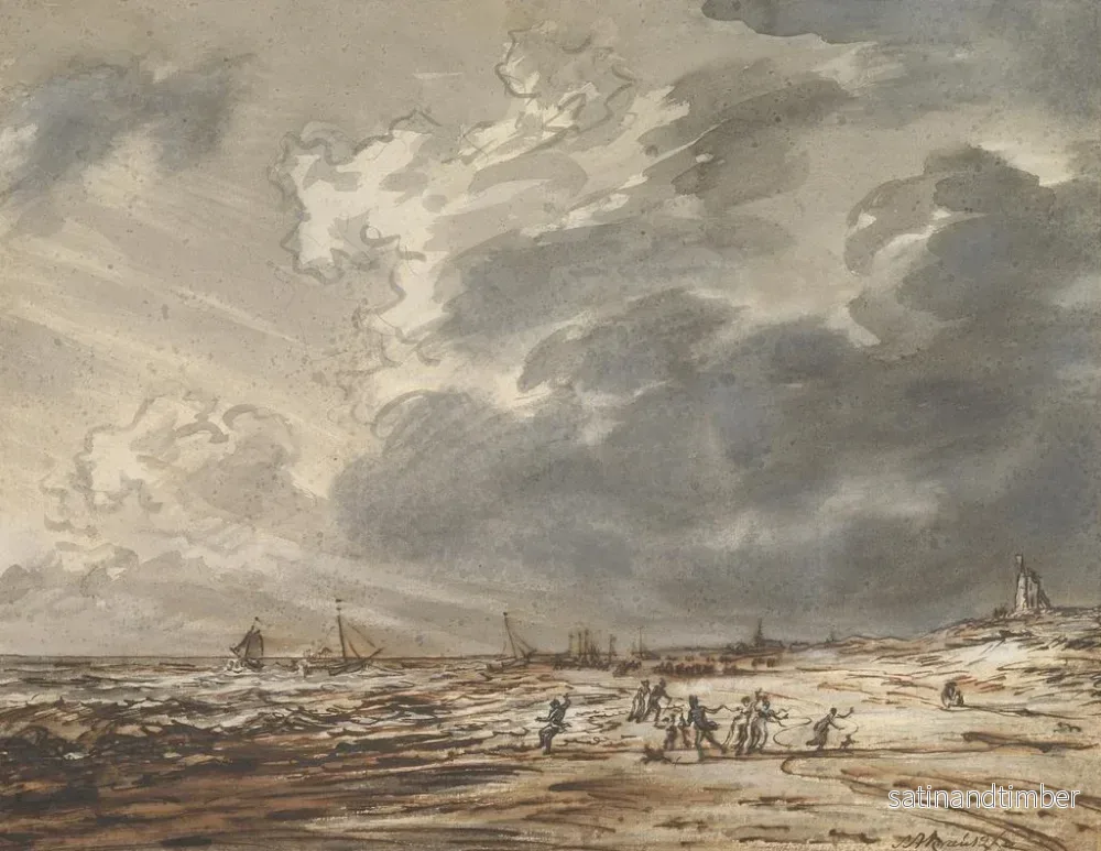 Reproduktion av målningen La Plage à Scheveningen - Simon Andreas Krausz - Bild 2