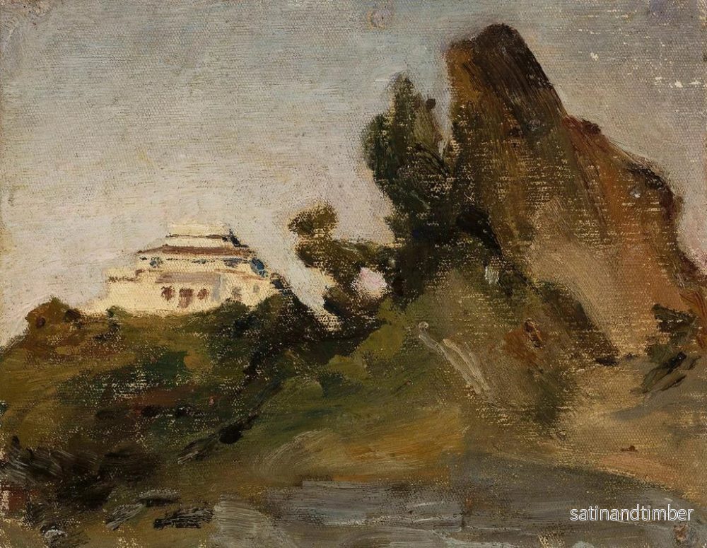 Reproduktion av målningen av Maison des maharajahs à Abu Road vid skymningen - Jan Cybis - Bild 2