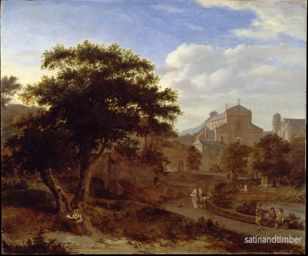 Reproduktion av målningen av två kyrkor och en stadsvägg - Jan van der Heyden - Bild 2