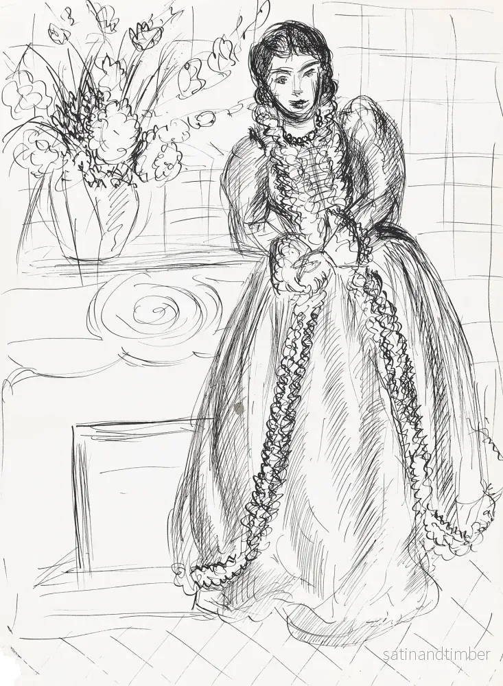 Reproduction du dessin Femme en robe longue, Lydia – Henri Matisse
