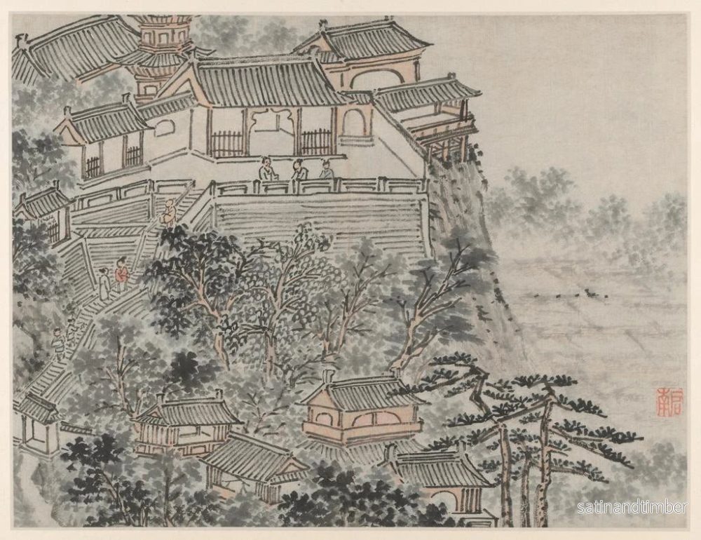 Reproduktion av målningen La terrasse des cinq sages - Shen Zhou - Bild 2