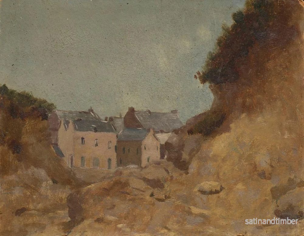 Reproduktion av målningen av by i Basses-Pyrénées - Odilon Redon - Bild 2