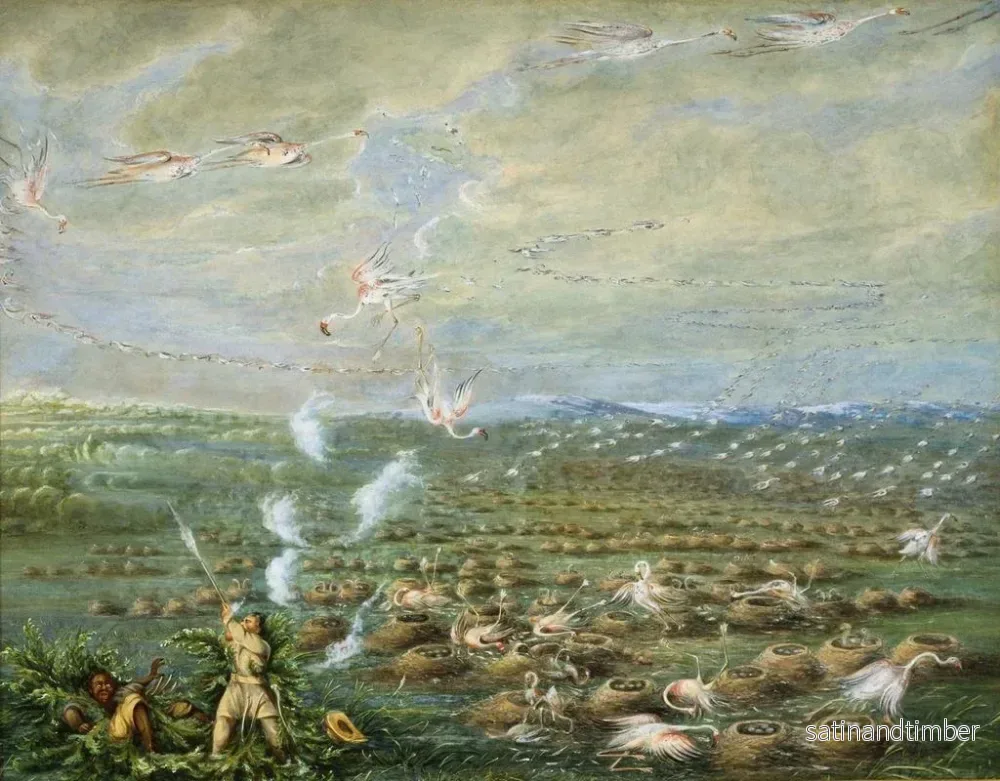 Reproduktion av målningen Tir de flamants i Sydamerika - George Catlin - Bild 2
