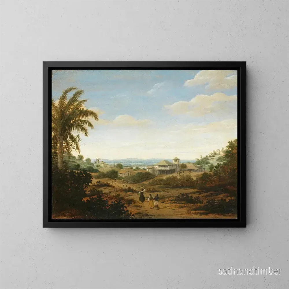 Reproduktion av målningen Landskap på Rio Senhor de Engenho, Brasilien - Frans Post