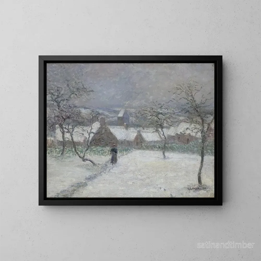 Reproduktion av målningen La Neige à Mortain, Manche - Gustave Loiseau