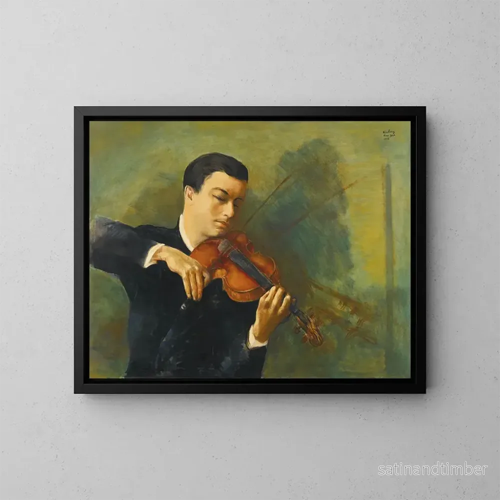 Reproduktion av målningen av violinisten Milstein - Moïse Kisling