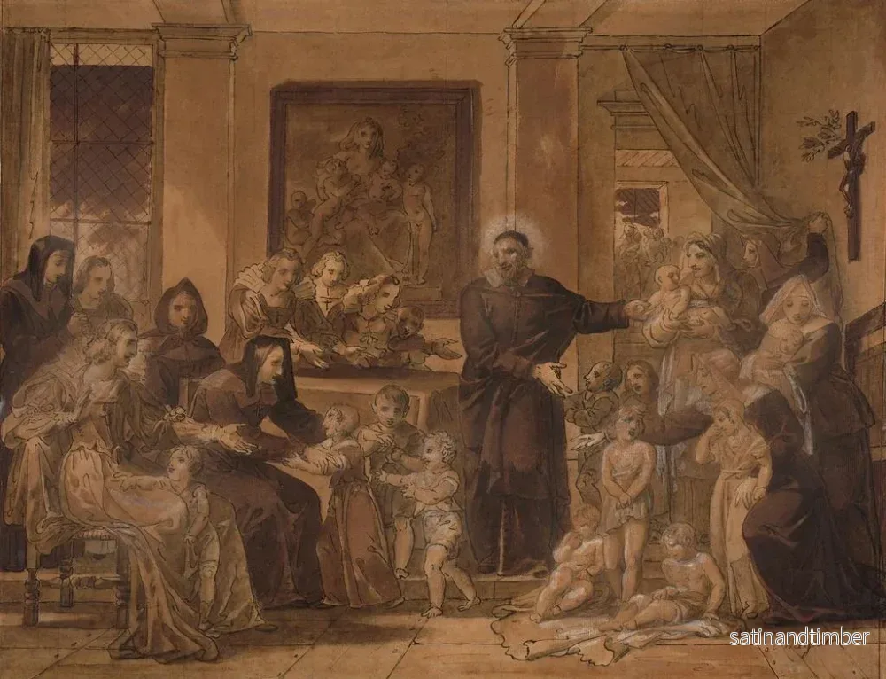 Reproduktion av målningen av Saint Vincent de Paul i Louis XIII:s gård - Charles Meynier - Bild 2