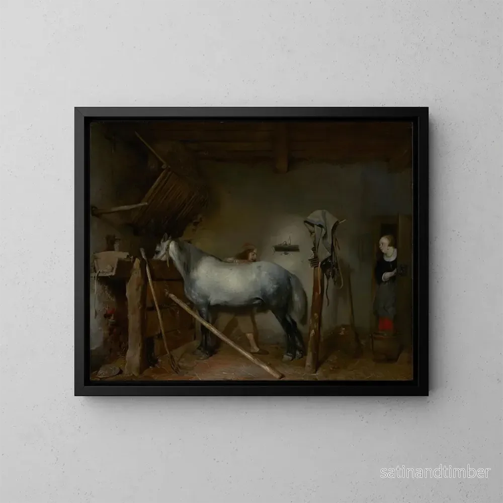 Reproduktion av målningen Stallet - Gerard ter Borch
