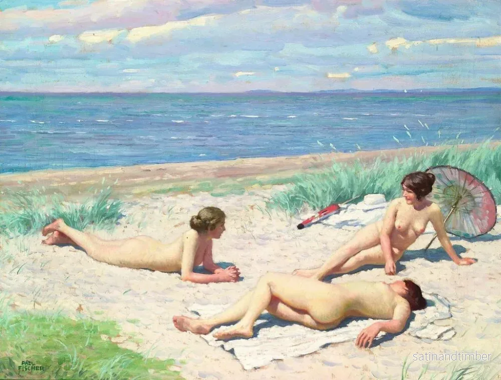Reproduktion av målningen Flickor på stranden - Paul Fischer - Bild 2